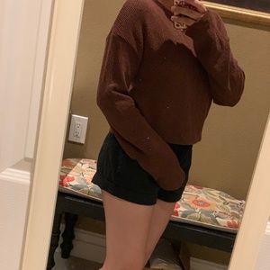 brown crop top sweater